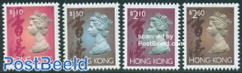 Definitives 4v, normal paper, HONG KONG fluorescend