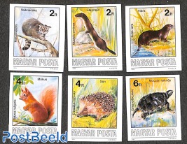 Wild animals 6v imperforated