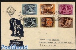 Cover to Zürich with Sport stamps