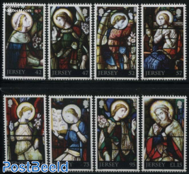 Christmas, Stained Glass Windows 8v