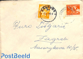 Letter from KASTEL LUKSIO to Zagreb with postage due 