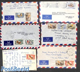 6 covers with fauna stamps Lebanon