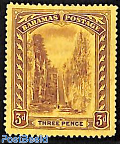 3p, Purple on yellow, Stamp out of set