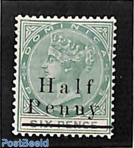 Half penny on 6d, Stamp out of set
