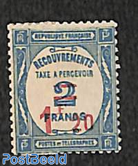 1.20 on 2Fr, Postage due, Stamp out of set