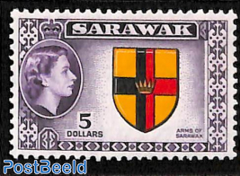 5$, Sarawak, Stamp out of set