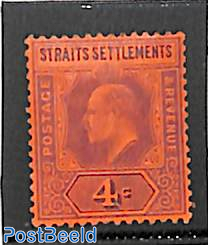 Straits Settlements,  4c, Stamp out of set