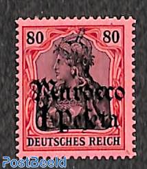 German Post, 1P on 80Pf, Stamp out of set