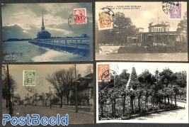 9 postcards Baltic countries with stamps on frontside