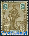2p brown/bluegreen, Stamp out of set