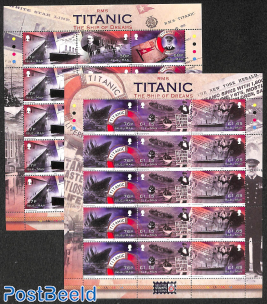 Titanic, 2 minisheets (= 5 sets)