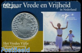 5 euro 2005 Peace and Freedom coincard