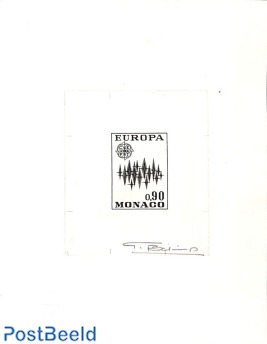 Epreuve blackprint with signature of designer, Europa 1972