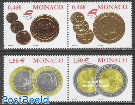 Euro coins 2x2v
