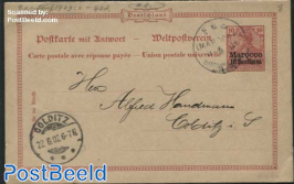 German Post, Reply Paid Postcard 10/10pf Type b/d