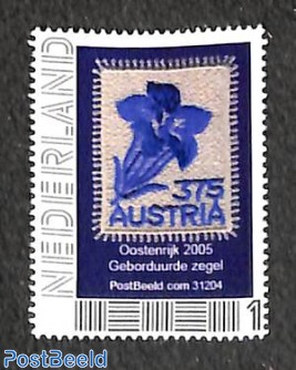 Austria textile flower stamp 1v