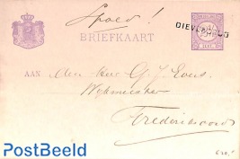 Postcard from DIEVERBRUG (naamstempel) to Frederiksoord