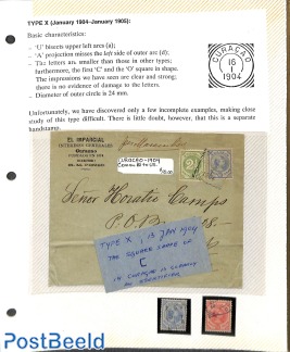 Cancellations with descriptions on stamps and covers Curacao