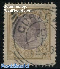 2.5g, Oliveyellow/lila, Perf. 14, Stamp out of set