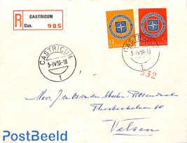 Cover with NATO stamps, sent on first day of issue
