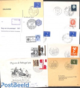 Lot with 10 diff. Stamp Day, Dag van de Postzegel covers
