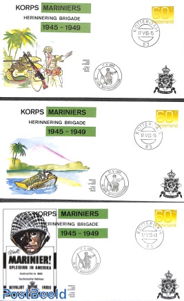 3 special covers Corps Mariniers