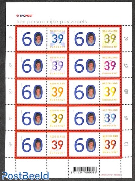 Sheet with early personal stamps