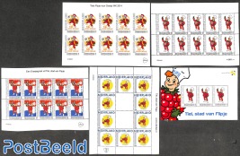 Collection with 5 sheets (=43 stamps) Flipje Tiel