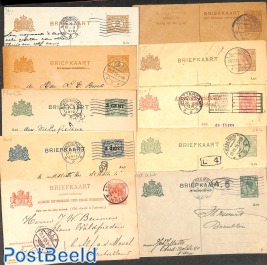 10 different used prestamped postcards