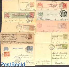 10 different used prestamped postcards
