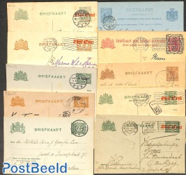 10 different used prestamped postcards