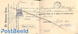 subscription from The Hague to Haaksbergen, via Dordrecht. See postmarks. Princess Wilhelmina (hangend haar)