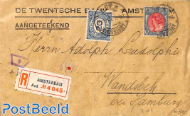 Registered censored letter from Amsterdam to Hamburg