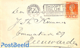 Letter with comm. postmark BLUE BAND