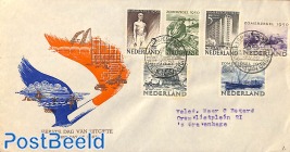 Summer welfare 6v FDC without text 'Zomerzegels 1950', typed adress, closed flap