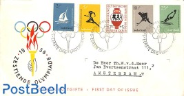Olympic games 5v, FDC, typed address, closed flap