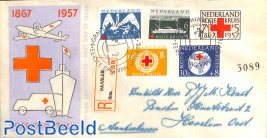 Red Cross 5v, FDC, closed flap