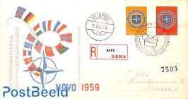 NATO 2v, FDC with cancellation PARAAT 1959