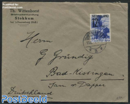 ANVV 12.5c stamp on cover from s-Heerenberg to Bad Kissingen