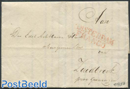 Folding letter from Amsterdam to Zuidbroek