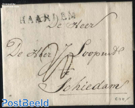 Folding letter from Haarlem to Schiedam