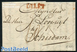 Folding letter from Delft to Schiedam
