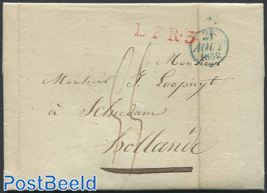 Folding letter from Calais to Schiedam