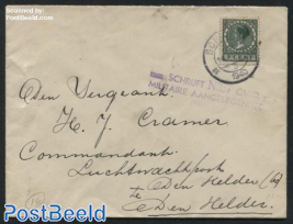 Letter from Schagen to Den Helder with postmark: SCHRIJFT NIET OVER MILITAIRE AANGELEGENHEDEN