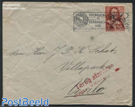 Letter from Groningen to Venlo, Returned due to broken postal connection. Postmark 16 XI 1944 with p