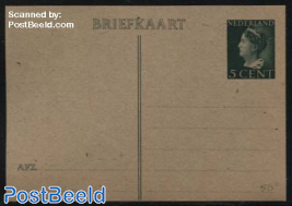 Postcard 5c (105x74mm) on brown cardboard