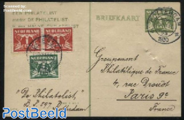 Postcard with private text, 3c green, De Philatelist