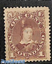 1c, redbrown, Stamp out of set, without gum