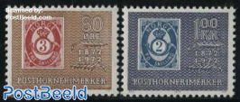 Posthorn stamp centenary 2v