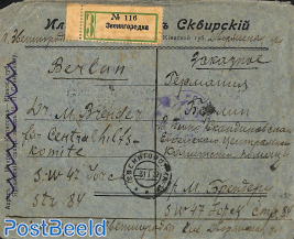 Registered letter from Zvenikorodka to Berlin